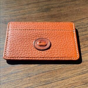 Dooney & Bourke Rich Brown Leather Card Holder